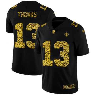 New Orleans Saints #13 Michael Thomas Men's Nike Leopard Print Fashion Vapor Limited NFL Jersey Black Men's